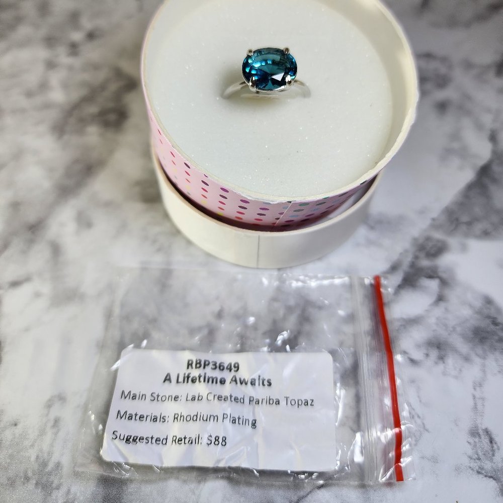 Pariba Topaz Ring | Single Stone | Rhodium Plating